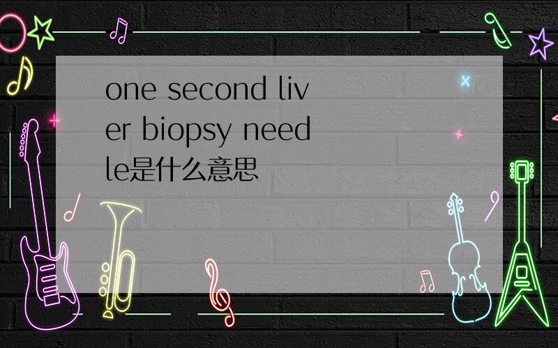 one second liver biopsy needle是什么意思