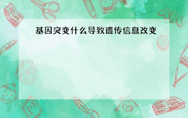 基因突变什么导致遗传信息改变