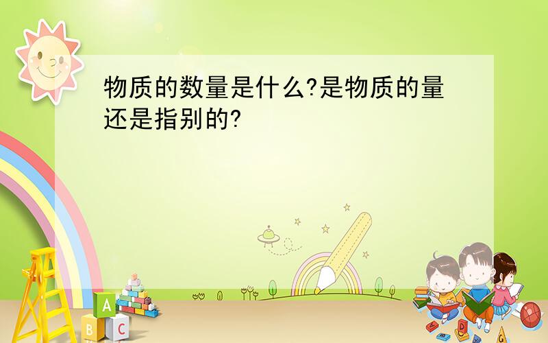 物质的数量是什么?是物质的量还是指别的?