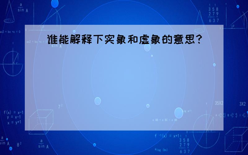 谁能解释下实象和虚象的意思?