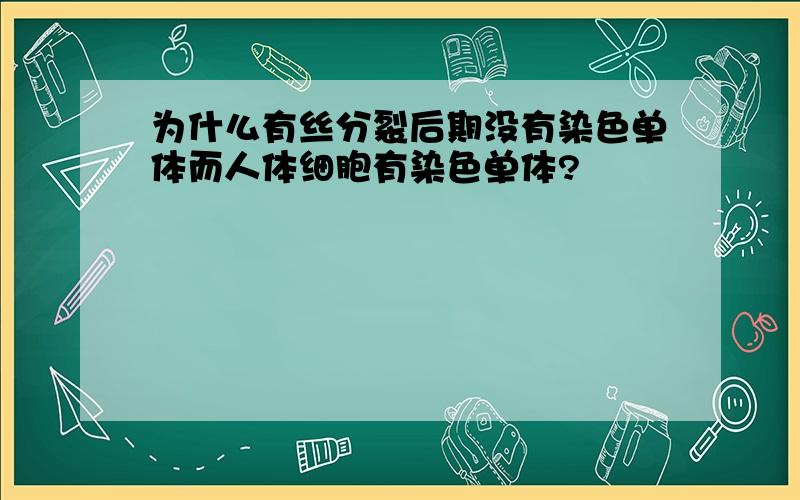 为什么有丝分裂后期没有染色单体而人体细胞有染色单体?