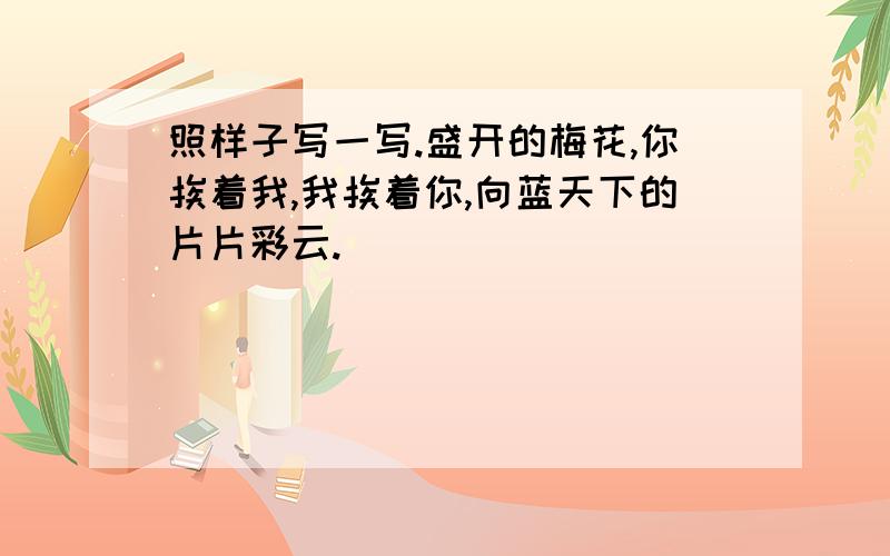 照样子写一写.盛开的梅花,你挨着我,我挨着你,向蓝天下的片片彩云.