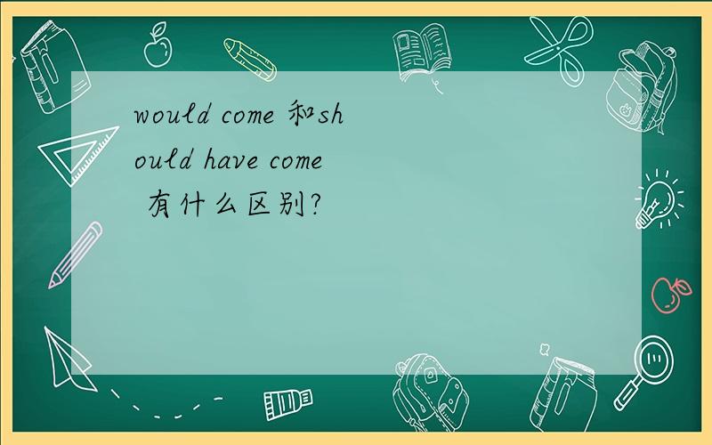 would come 和should have come 有什么区别?