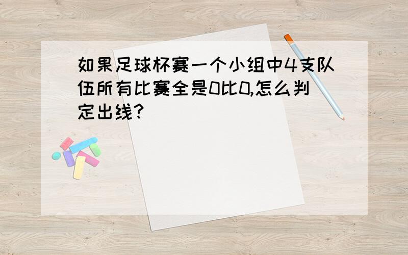 如果足球杯赛一个小组中4支队伍所有比赛全是0比0,怎么判定出线?