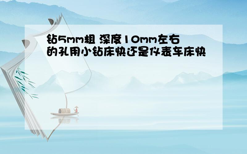 钻5mm粗 深度10mm左右的孔用小钻床快还是仪表车床快