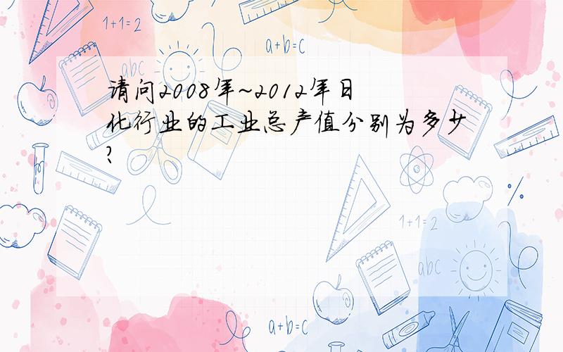 请问2008年~2012年日化行业的工业总产值分别为多少?