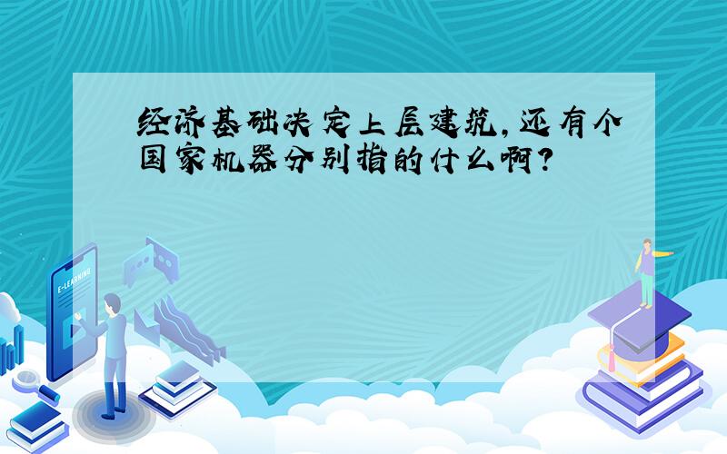 经济基础决定上层建筑,还有个国家机器分别指的什么啊?