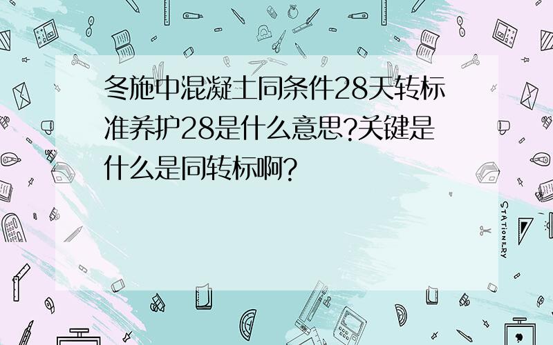 冬施中混凝土同条件28天转标准养护28是什么意思?关键是什么是同转标啊?