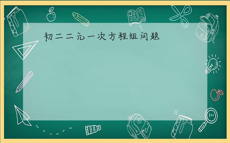 初二二元一次方程组问题