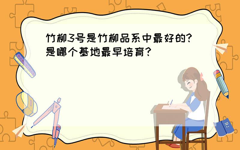 竹柳3号是竹柳品系中最好的?是哪个基地最早培育?