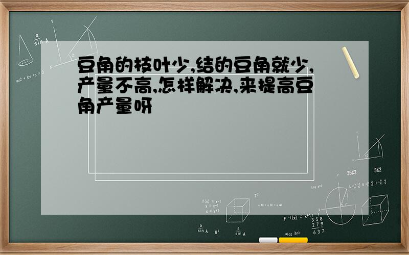 豆角的枝叶少,结的豆角就少,产量不高,怎样解决,来提高豆角产量呀