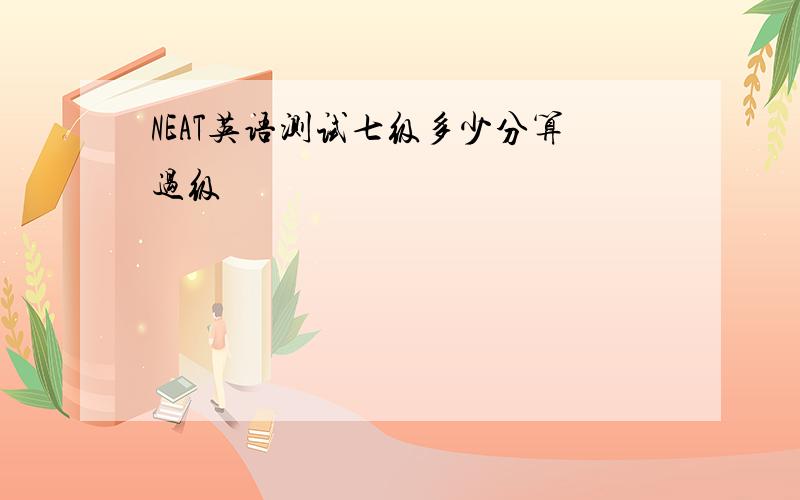 NEAT英语测试七级多少分算过级