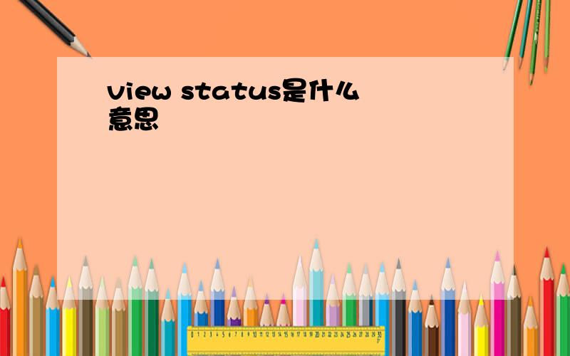 view status是什么意思