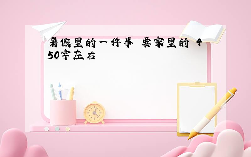 暑假里的一件事 要家里的 450字左右