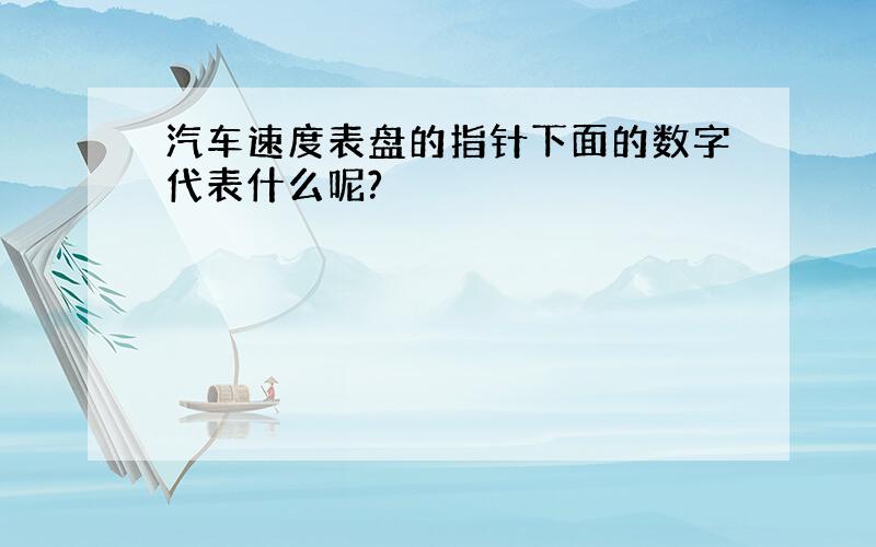 汽车速度表盘的指针下面的数字代表什么呢?