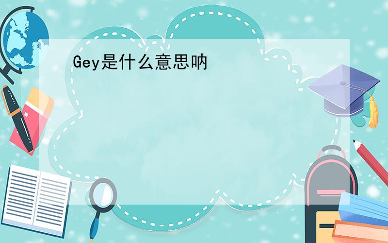 Gey是什么意思呐