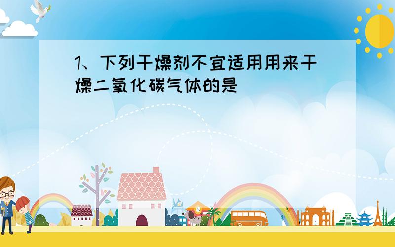 1、下列干燥剂不宜适用用来干燥二氧化碳气体的是 （ ）