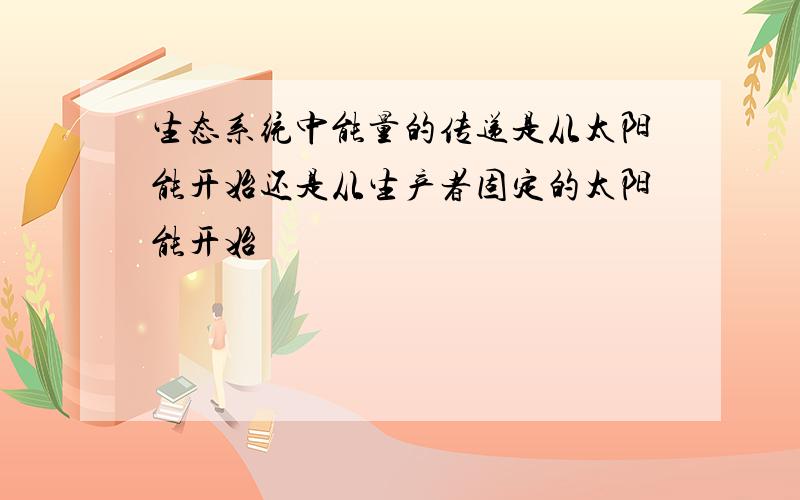 生态系统中能量的传递是从太阳能开始还是从生产者固定的太阳能开始