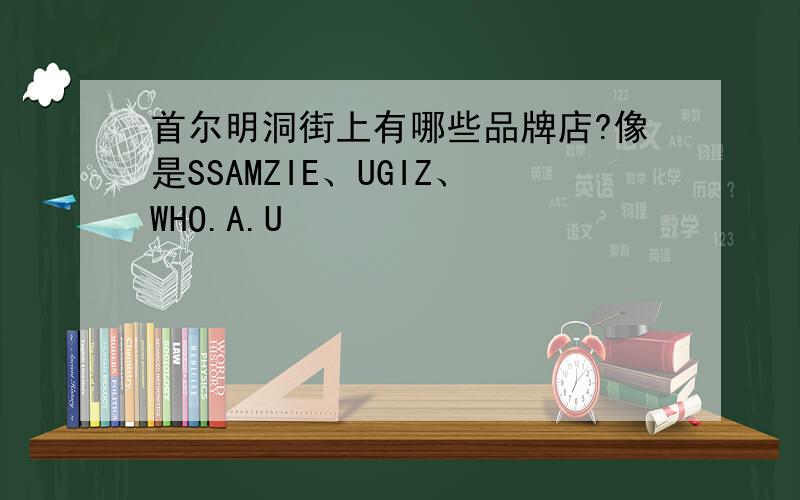 首尔明洞街上有哪些品牌店?像是SSAMZIE、UGIZ、WHO.A.U