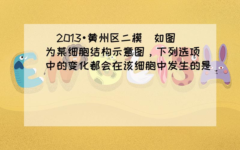 （2013•黄州区二模）如图为某细胞结构示意图，下列选项中的变化都会在该细胞中发生的是（　　）