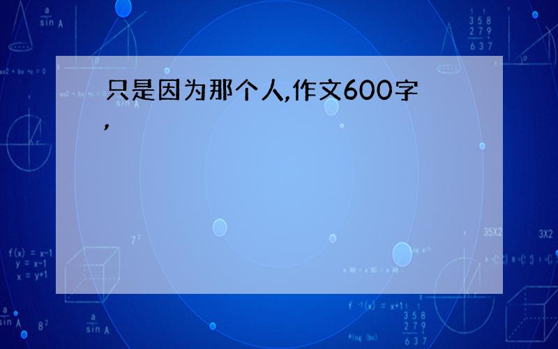 只是因为那个人,作文600字,