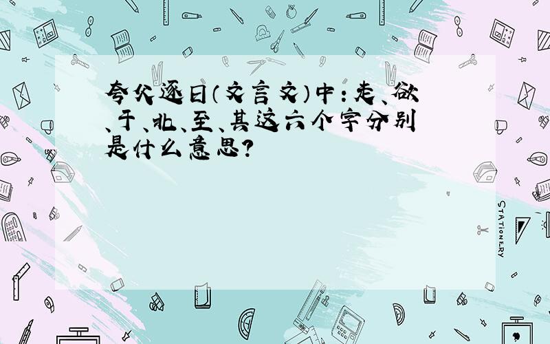 夸父逐日（文言文）中：走、欲、于、北、至、其这六个字分别是什么意思?