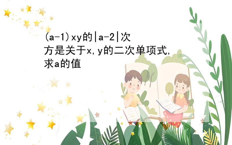 (a-1)xy的|a-2|次方是关于x,y的二次单项式,求a的值