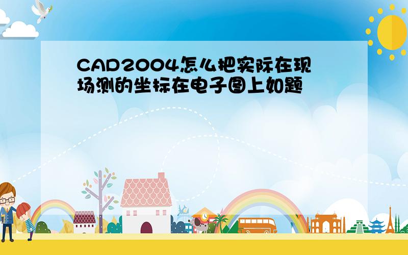 CAD2004怎么把实际在现场测的坐标在电子图上如题