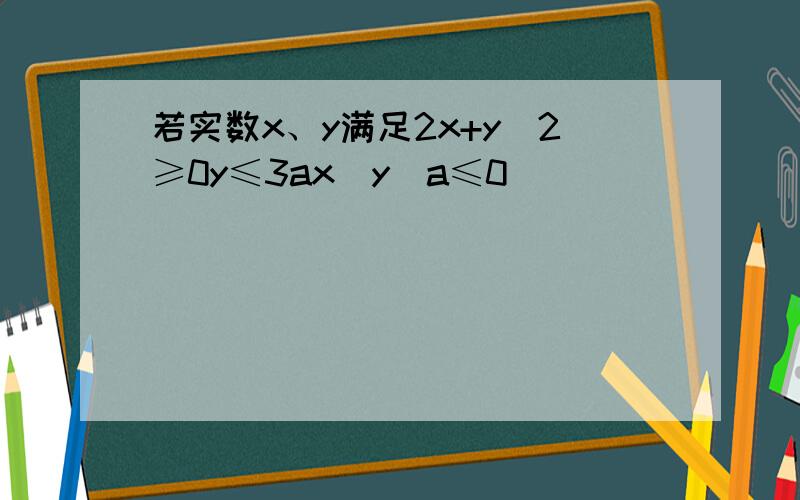 若实数x、y满足2x+y−2≥0y≤3ax−y−a≤0