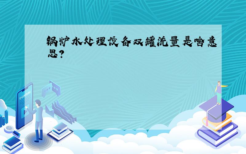 锅炉水处理设备双罐流量是啥意思?