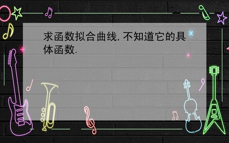 求函数拟合曲线,不知道它的具体函数.