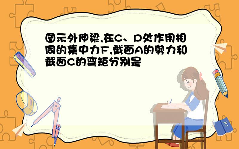 图示外伸梁,在C、D处作用相同的集中力F,截面A的剪力和截面C的弯矩分别是