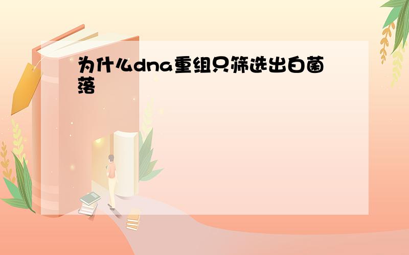 为什么dna重组只筛选出白菌落