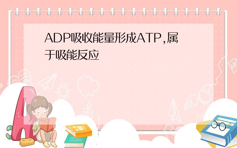 ADP吸收能量形成ATP,属于吸能反应