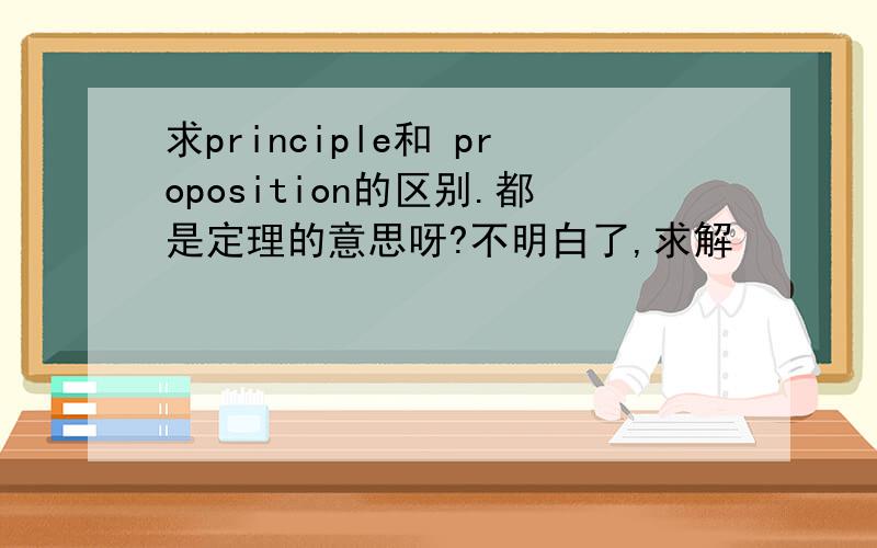 求principle和 proposition的区别.都是定理的意思呀?不明白了,求解