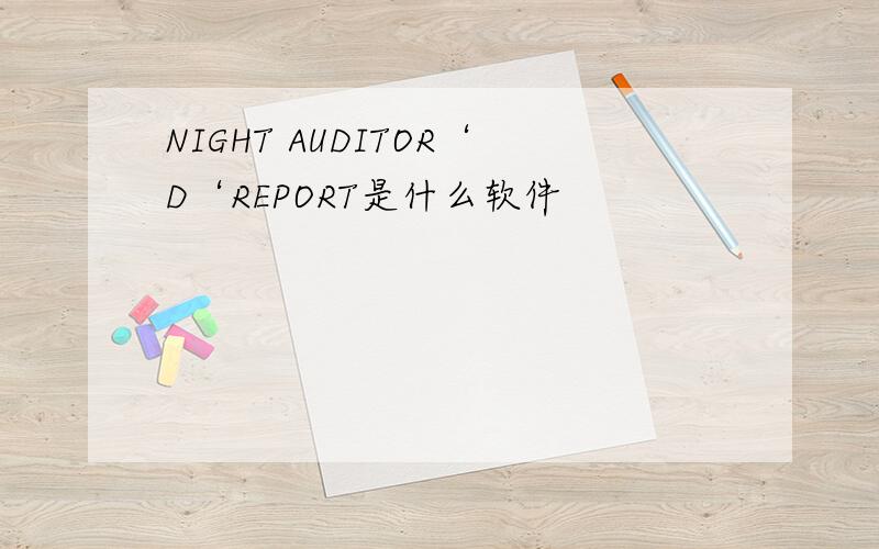 NIGHT AUDITOR‘D‘REPORT是什么软件