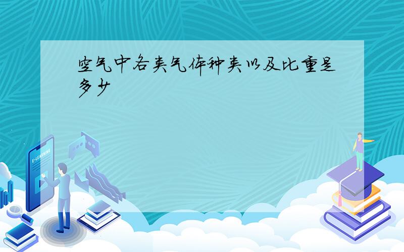 空气中各类气体种类以及比重是多少