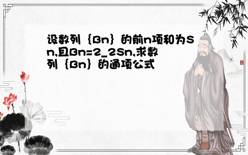 设数列｛Bn｝的前n项和为Sn,且Bn=2_2Sn,求数列｛Bn｝的通项公式