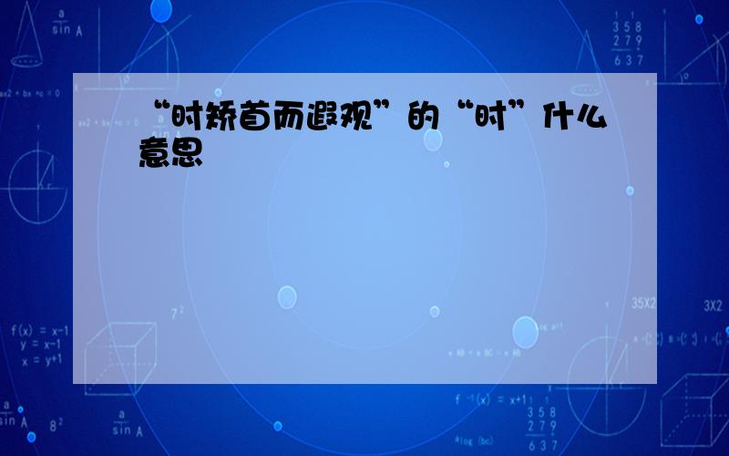 “时矫首而遐观”的“时”什么意思