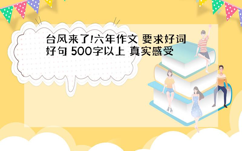 台风来了!六年作文 要求好词好句 500字以上 真实感受