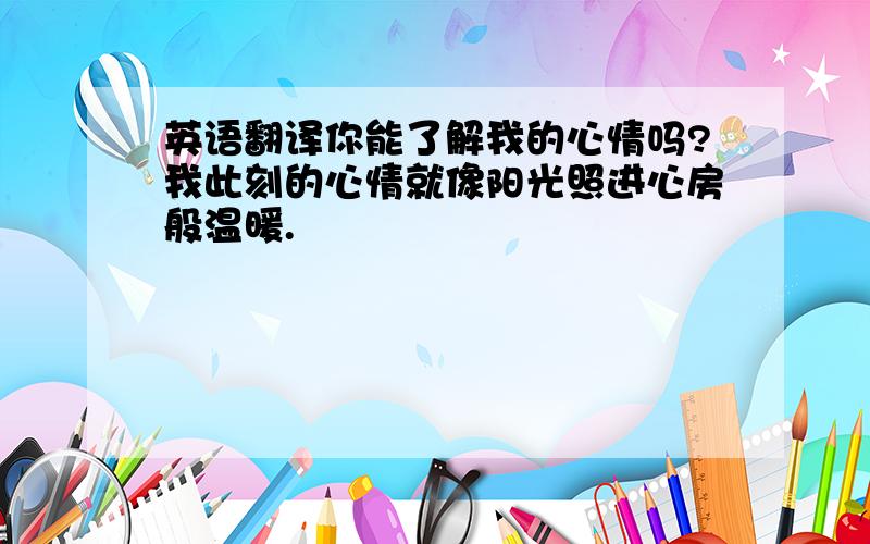 英语翻译你能了解我的心情吗?我此刻的心情就像阳光照进心房般温暖.