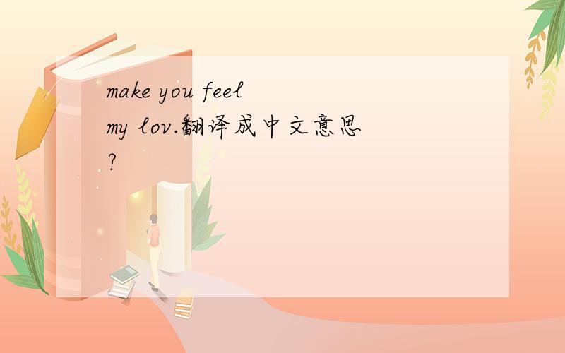 make you feel my lov.翻译成中文意思?