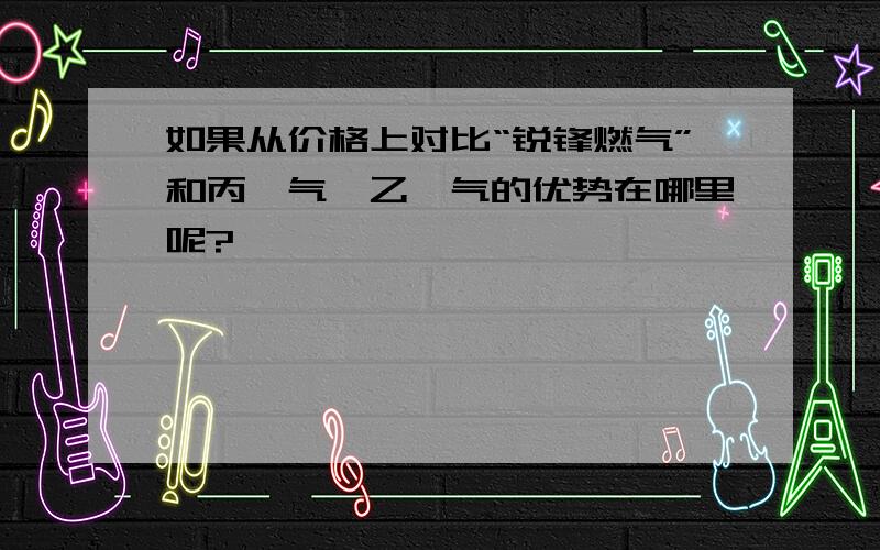 如果从价格上对比“锐锋燃气”和丙烷气、乙炔气的优势在哪里呢?