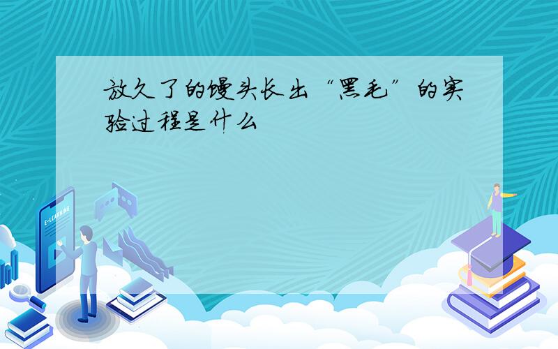 放久了的馒头长出“黑毛”的实验过程是什么