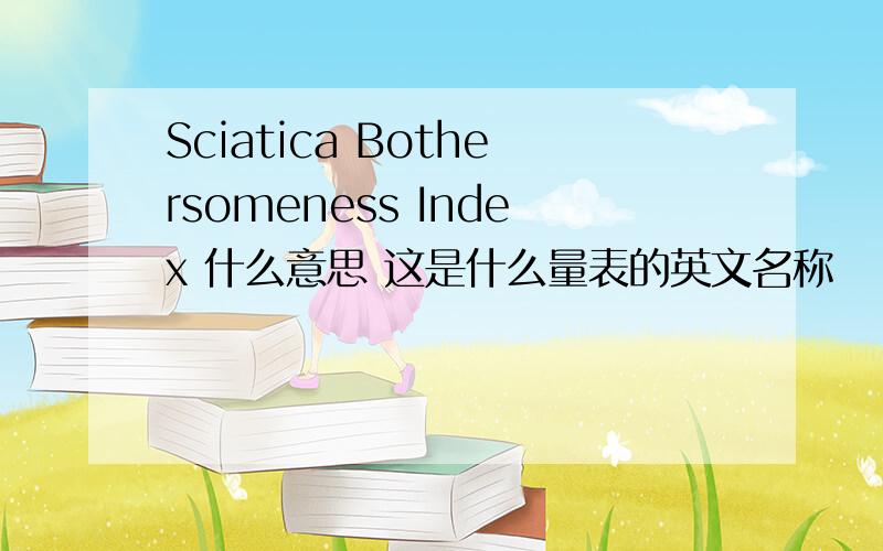 Sciatica Bothersomeness Index 什么意思 这是什么量表的英文名称