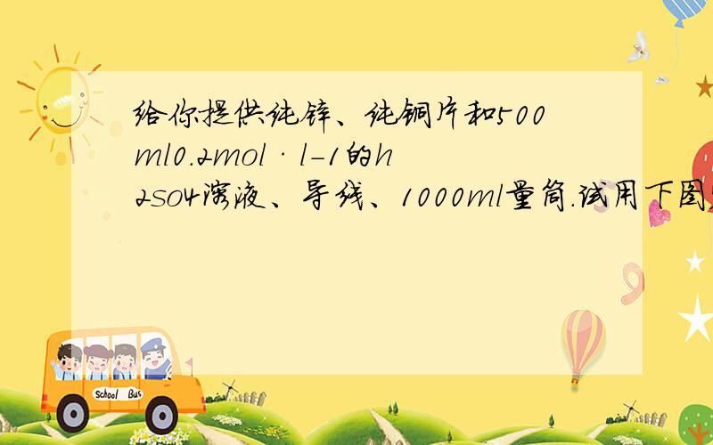 给你提供纯锌、纯铜片和500ml0.2mol·l－1的h2so4溶液、导线、1000ml量筒.试用下图装置来测定锌和稀硫