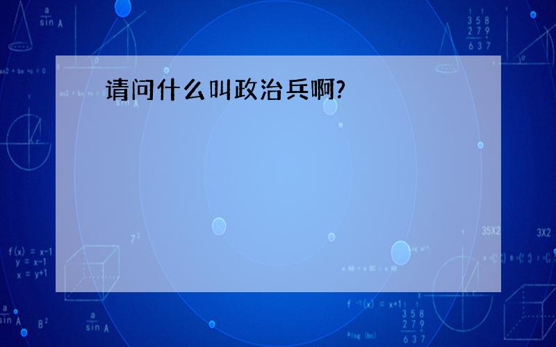 请问什么叫政治兵啊?