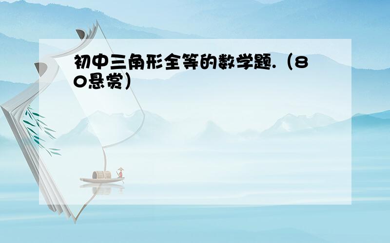 初中三角形全等的数学题.（80悬赏）