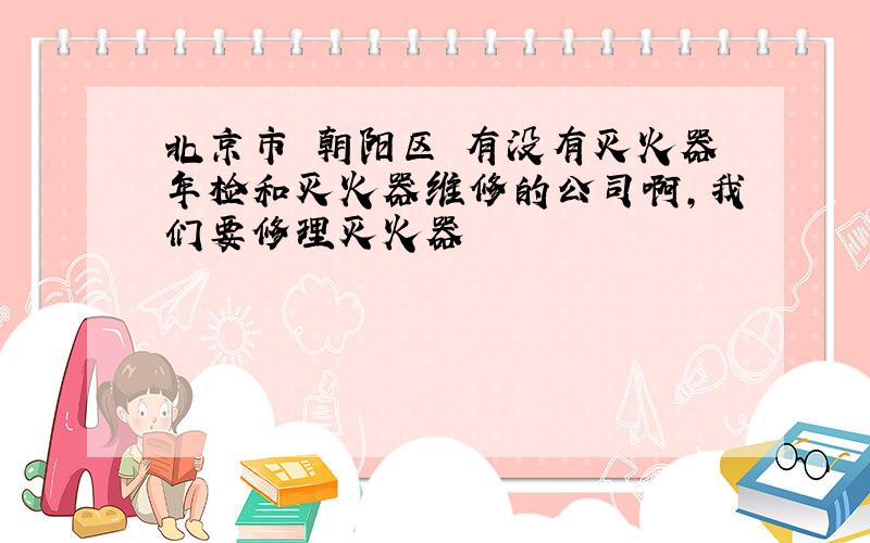 北京市 朝阳区 有没有灭火器年检和灭火器维修的公司啊,我们要修理灭火器