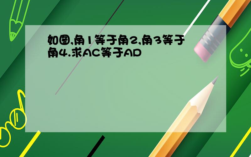 如图,角1等于角2,角3等于角4.求AC等于AD